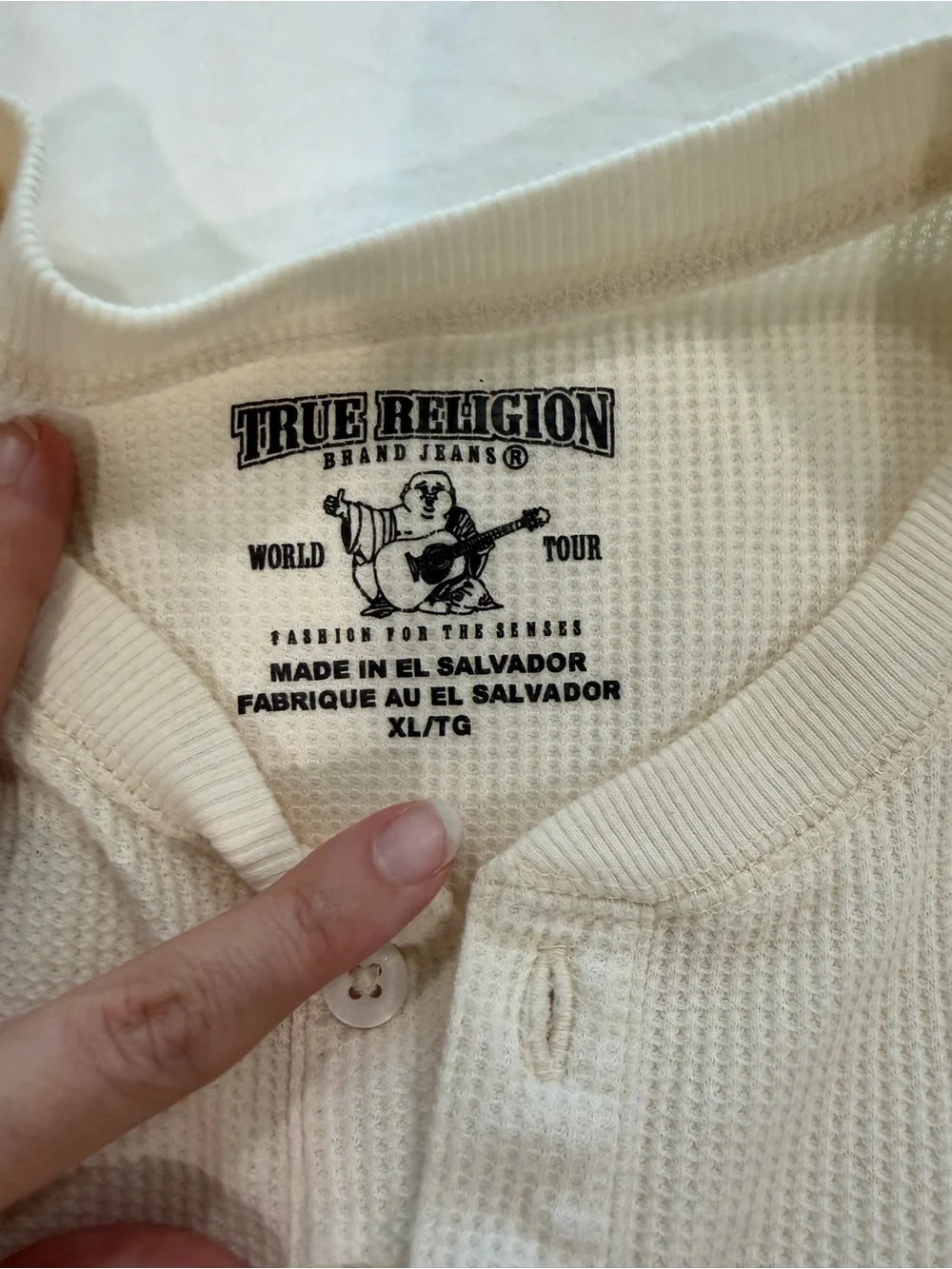 True Religion Men's Cream Long-Sleeve
